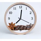 Tulup Holzuhr 30fi cm wanduhr - Kaffeebohnen