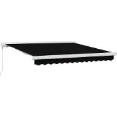 Syfax Einziehbare Markise Schwarz 300 x 250 cm Stoff und Metall