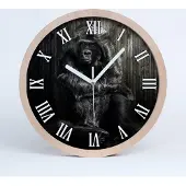 Tulup Holzuhr 25fi cm wanduhr - weiße Spitzen - Gorilla