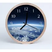 Tulup Holzuhr 30fi cm wanduhr - Erde Universum