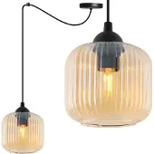 Light11 HOME Riffle Spider Hängelampe Schwarz 1 Flach Honigschirm Zylinder E27
