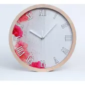 Tulup Holzuhr 20fi cm wanduhr - weiße Spitzen - Blumen