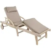Green Spirit St. Tropez Gartenliege Akazienholz klappbar Seitentisch grau