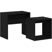 vidaXL Couchtische 2 Stk. Schwarz Eichen-Optik Holzwerkstoff