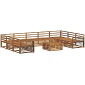 vidaXL Outdoor-Sofagarnitur 10 Stk. Natur Massivholz Akazie