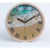 Tulup Holzuhr 25fi cm wanduhr - schwarze Spitzen - Strand und Meer