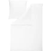Estella Mako-Satin Uni Bettwäsche Valetta 155x220 cm + 80x80 cm weiss