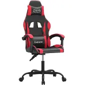 vidaXL Gaming-Stuhl Drehbar Schwarz und Rot Kunstleder