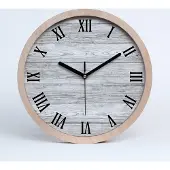 Tulup Holzuhr 30fi cm wanduhr - schwarze Spitzen - Holzuntergrund