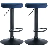 CLP 2er Set Barhocker Ponte Samt schwarz blau