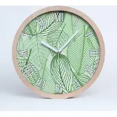 Tulup Holzuhr 30fi cm wanduhr - weiße Spitzen - Blätter-Muster