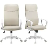 Songmics Chefsessel (2 St), Atmungsaktiver Netzbezug, Cappuccinobeige