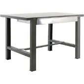 Proregal Werkbank BUFFALO METAL mit Schublade | HxBxT 83x120x73cm | Traglast 600kg | Grau
