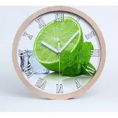 Tulup Holzuhr 30fi cm wanduhr - weiße Spitzen - Kalk Eis