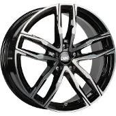 DBV 18 Zoll Alufelge VIENNA II 8,0x18 5/112 ET30 schwarz glänzend, front poliert Felge