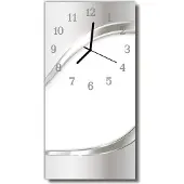 Tulup Glasuhr Wanduhr Küchenuhr Echt-Glas 30x60 Muster Weiß