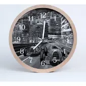 Tulup Holzuhr 30fi cm wanduhr - Autorennen