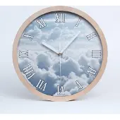 Tulup Holzuhr 25fi cm wanduhr - weiße Spitzen - Luft Wolken