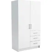 Masseno Drehtürenschrank PINELLO 96/177/50 cm 2-türig Schlafzimmer Schrank Kleiderschrank Weiß