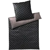JOOP! Mako-Satin-Bettwäsche-Garnitur Cornflower Double Farbe Shiny Black Größe 140x200+70x90cm