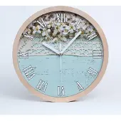 Tulup Holzuhr 30fi cm wanduhr - weiße Spitzen - Kirschblüten