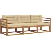 vidaXL Outdoor-Sofagarnitur 3 stk. Natur und Beige