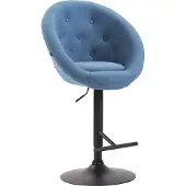 CLP Barhocker London V2 Stoff schwarz blau