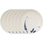 Villeroy & Boch Untertasse "Mokka- / Espressountertassen Vieux Luxembourg Brindille ø 11,7 cm 6er Set weiß-blau"