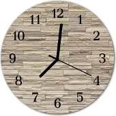 Tulup Glasuhr Wanduhr Küchenuhr Echt-Glas 30fi cm Mauer grau