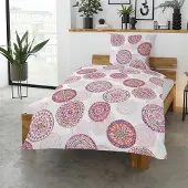 TRAUMSCHLAF Satin Bettwäsche Belli Rozette altrosa 135x200 cm + 80x80 cm