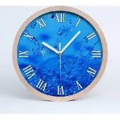 Tulup Holzuhr 25fi cm wanduhr - weiße Spitzen - Wassertropfen