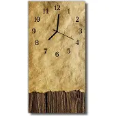 Tulup Glasuhr Wanduhr Küchenuhr Echt-Glas 30x60 Tisch Papier Braun