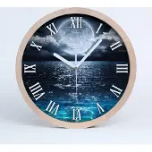 Tulup Holzuhr 25fi cm wanduhr - weiße Spitzen - Vollmond