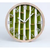 Tulup Holzuhr 25fi cm wanduhr - weiße Spitzen - Bambus