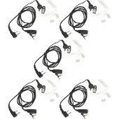 VHBW 5x Headset kompatibel mit Intek H-520, MT-5050 Funkgerät - schwarz, Akustikschlauch