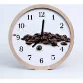 Tulup Holzuhr 20fi cm wanduhr - Kaffeebohnen