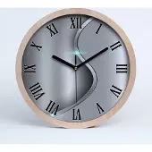 Tulup Holzuhr 30fi cm wanduhr - schwarze Spitzen - Metall Abstraktion