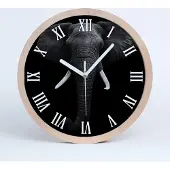 Tulup Holzuhr 20fi cm wanduhr - weiße Spitzen - Afrikanischer Elefant