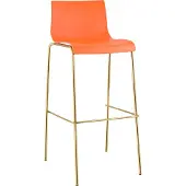 CLP Barhocker Hover stapelbar Kunststoffsitz Vierfußgestell Goldoptik bis 150 kg orange