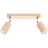 Licht-Erlebnisse Moderner Deckenstrahler länglich Holz 2x GU10 wohnlich VESUVIA Deckenlampe Spot Wohnzimmer Flur