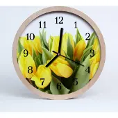 Tulup Holzuhr 20fi cm wanduhr - Tulpen Blumen