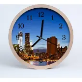 Tulup Holzuhr 30fi cm wanduhr - Stadtgebäude Stadt