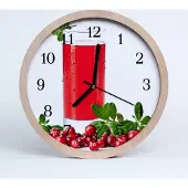 Tulup Holzuhr 30fi cm wanduhr - Cranberrysaft