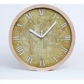 Tulup Holzuhr 25fi cm wanduhr - weiße Spitzen - alte Weltkarte