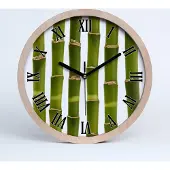 Tulup Holzuhr 20fi cm wanduhr - schwarze Spitzen - Bambus