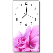 Tulup Glasuhr Wanduhr Küchenuhr Echt-Glas 30x60 Orchidee Rosa