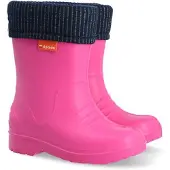 Demar Gummistiefel DINO PINK Regenstiefel Kinderstiefel mit Innenschuh leichte Thermostiefel, 28/29