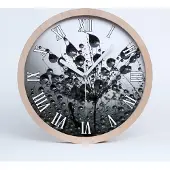 Tulup Holzuhr 20fi cm wanduhr - weiße Spitzen - Löwenzahn Samen
