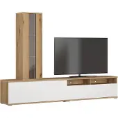 Tiko Wohnwand Nisa 8, mehrteiliges Möbel-Set für das Wohnzimmer, mit integrierter Vitrine