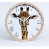Tulup Holzuhr 25fi cm wanduhr - weiße Spitzen - Giraffe